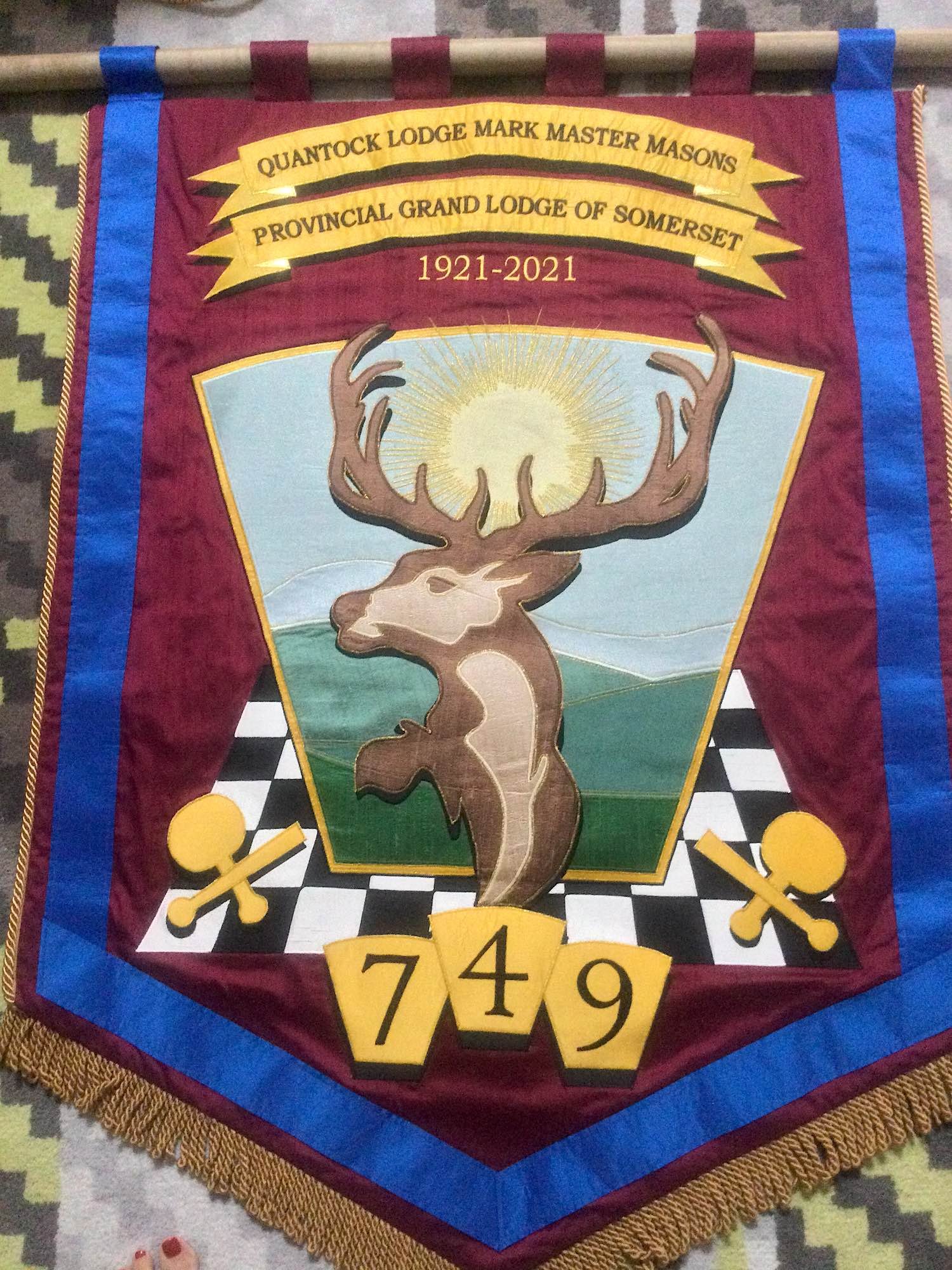 Hand embroidered bespoke masonic banner
