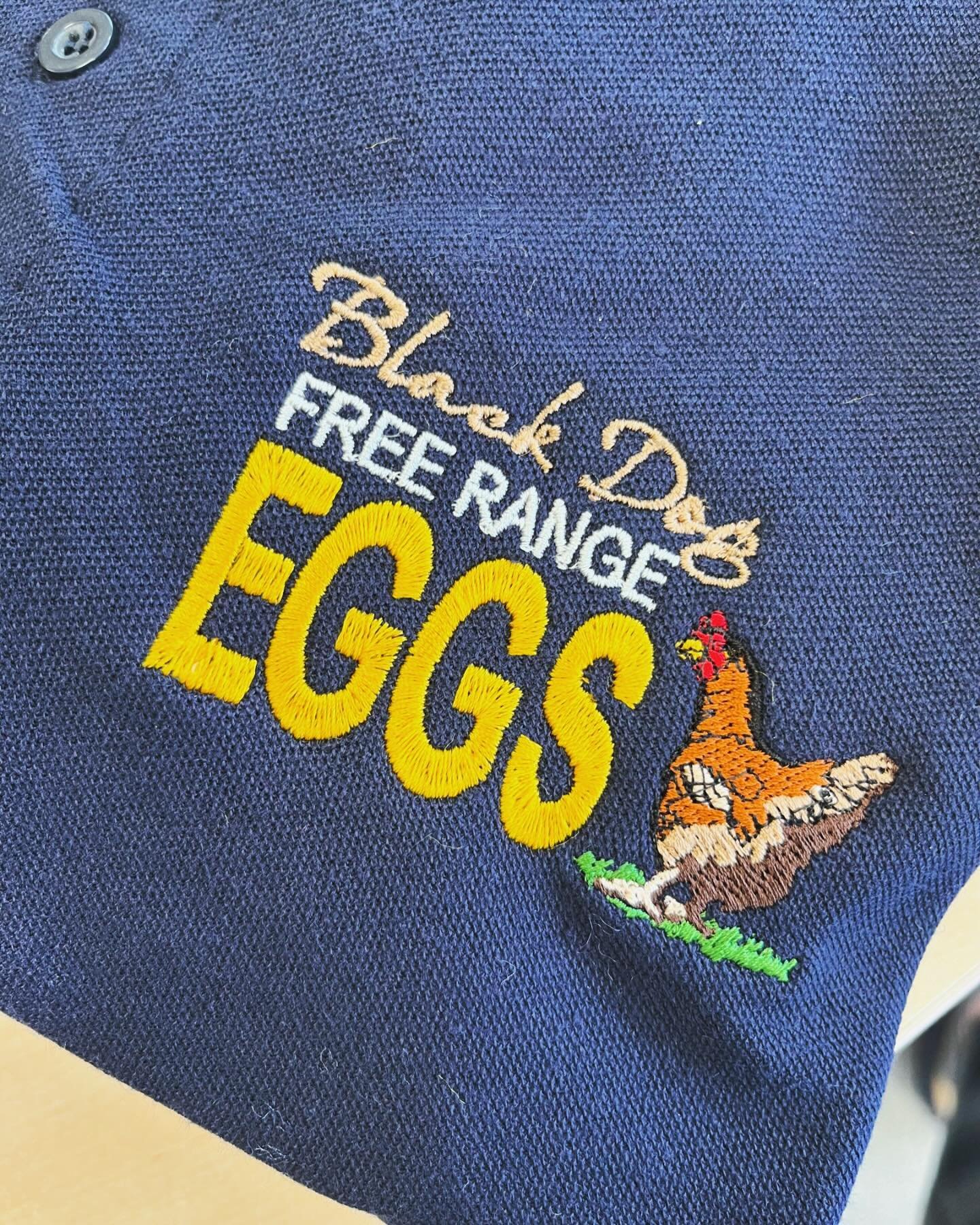 Another lovely design from our commercial department for a great local business Black Dog Eggs #localbusiness #smallbusiness #embroideredworkwear