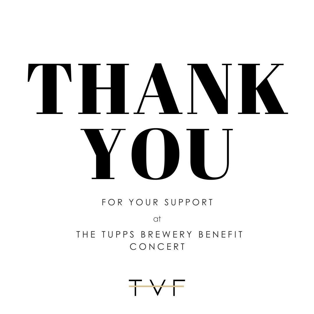 We want to express our heartfelt gratitude to everyone who supported us at the Tupps Brewery Benefit Concert! 🎶 

It was a remarkable and enjoyable evening, and thanks to your support, we successfully reached our goal of $50k. A special shoutout to 