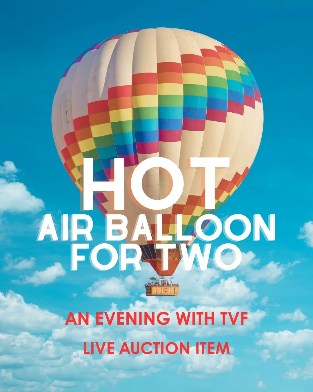 ✨ Sneak Peek: Bubbles in the Clouds ✨
Only at the Gala!

Ready for the ultimate &ldquo;pinch-me&rdquo; moment? 🌤️🎈
Imagine floating high above the world on a hot-air-balloon ride for two, with nothing but quiet skies and sweeping views all around. 