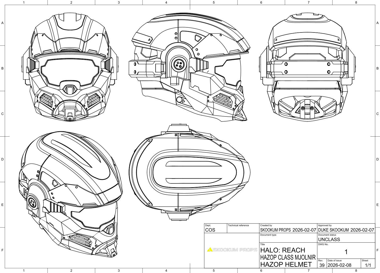 Hazop Helmet 3D Model for Cosplay Armour Inspired by Halo Reach