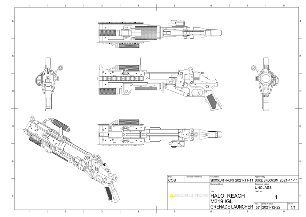MA37 Individual Combat Weapon System 3D Model for Cosplay Prop Inspired ...