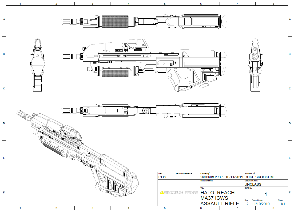 MA37 Individual Combat Weapon System 3D Model for Cosplay Prop Inspired by Halo Reach