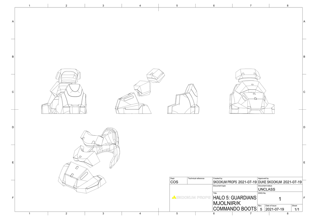 Drawing Commando Space Commando Forearm 3D Model for Cosplay Armour Inspired by Halo 5 ...