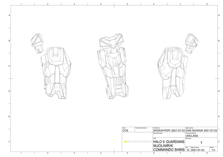 Drawing Commando Space Commando Boot 3D Model for Cosplay Armour Inspired by Halo 5 — Skookum ...