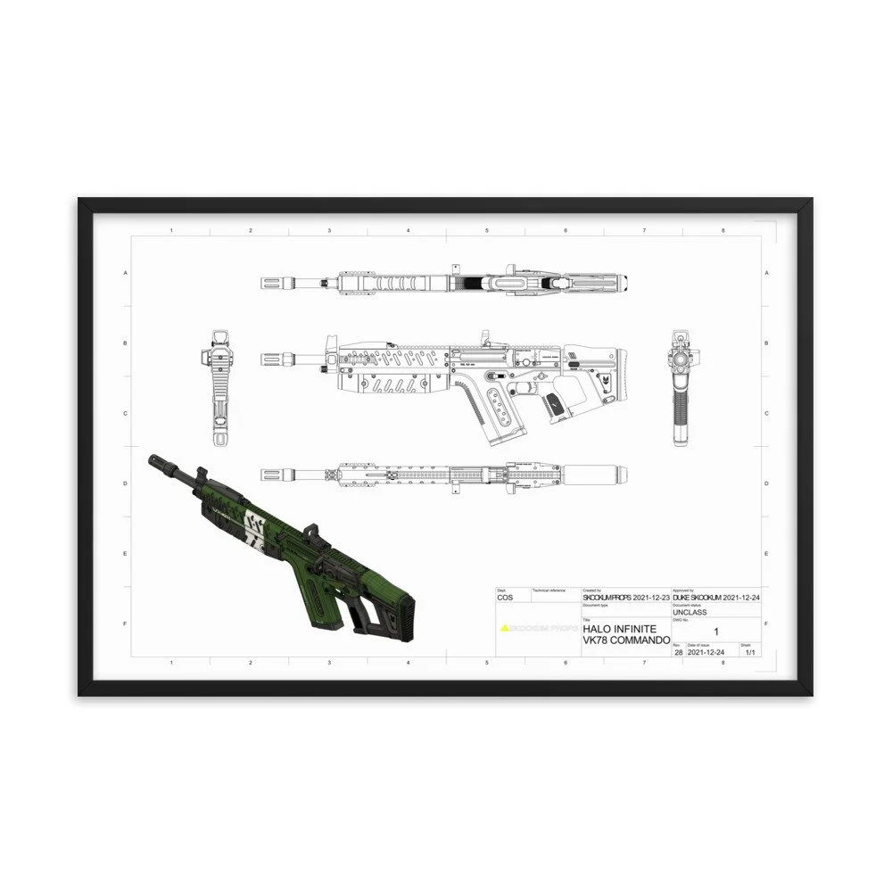 Operator Helmet Prop Projection Poster Framed — Skookum Props