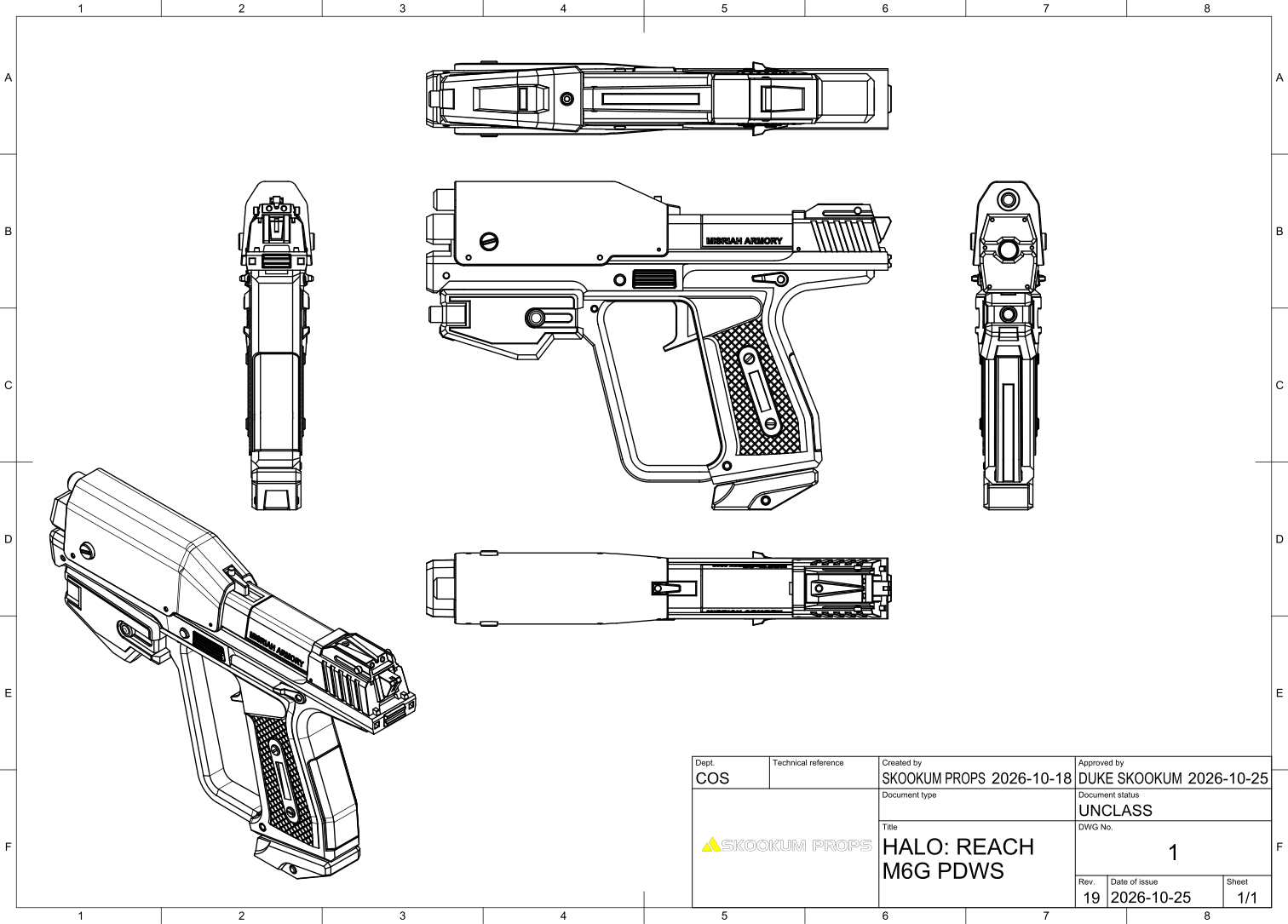 M6G PDWS 3D Model for Cosplay Prop Inspired by Halo Reach