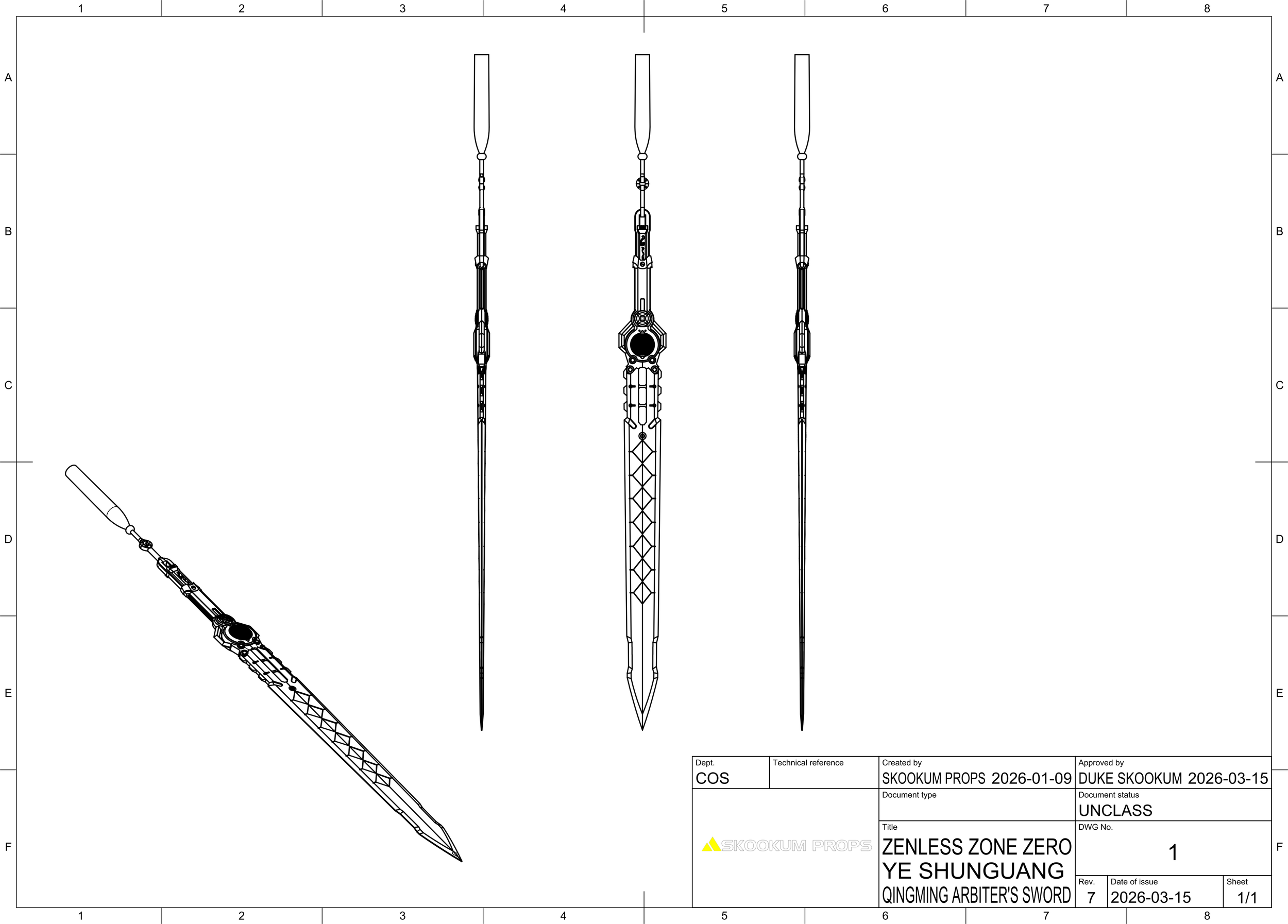 Ye Shunguang's Sword Cosplay Prop Inspired by Zenless Zone Zero
