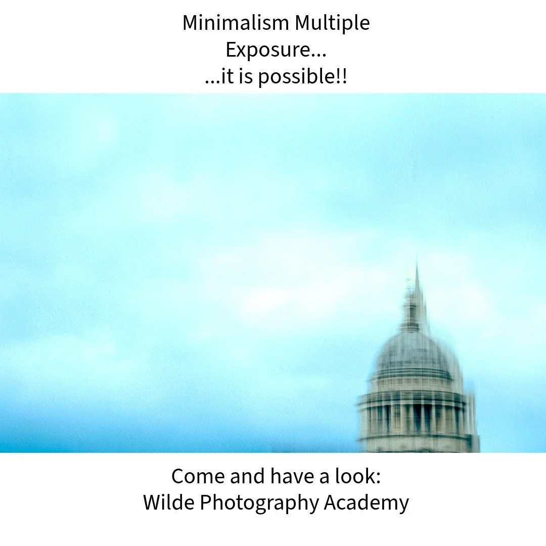 In Camera Multiple Exposure (with a sneaky layer in post production) 📸

When I run the Wilde Photography Academy's 'Inspiration from the Photographers' course my students always find the minimalism combined with multiple exposure difficult.  I think