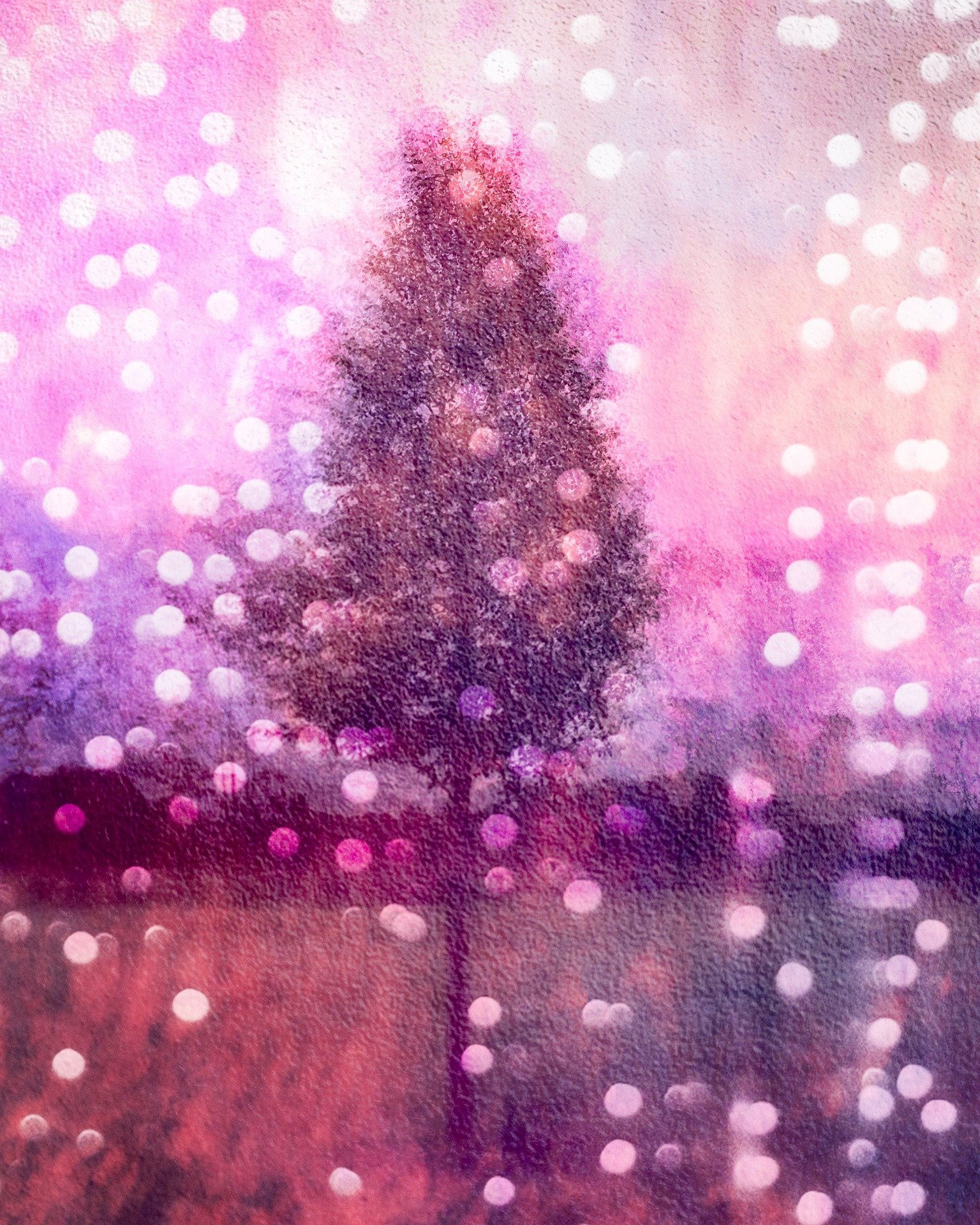 Multiple Exposure in photoshop 📸

You may have seen this one around Christmas time - it's a fabulously sparkly one!  I love the feel of it, and the fabulous pink colour from the sunset clouds.  This is my third iteration of this particular tree (swi
