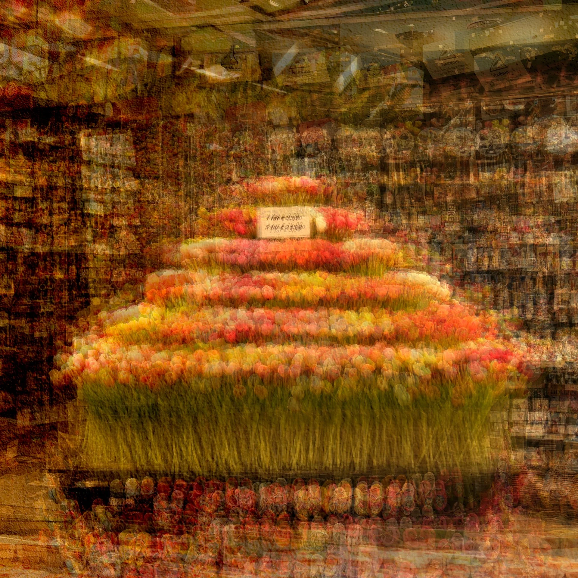 Multiple Exposure in camera with a teeny layer in PS 📸

Continuing with Amsterdam this is from the famous and iconic flower market.  As it was February and clearly not quite the right season these were plastic tulips - but don't they look great!  I 