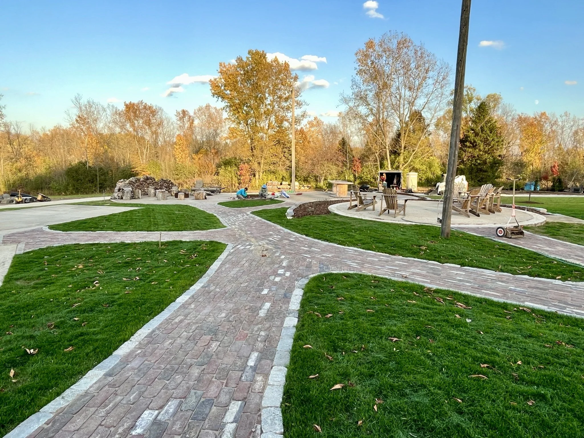 antique brick walkways, cobblestone