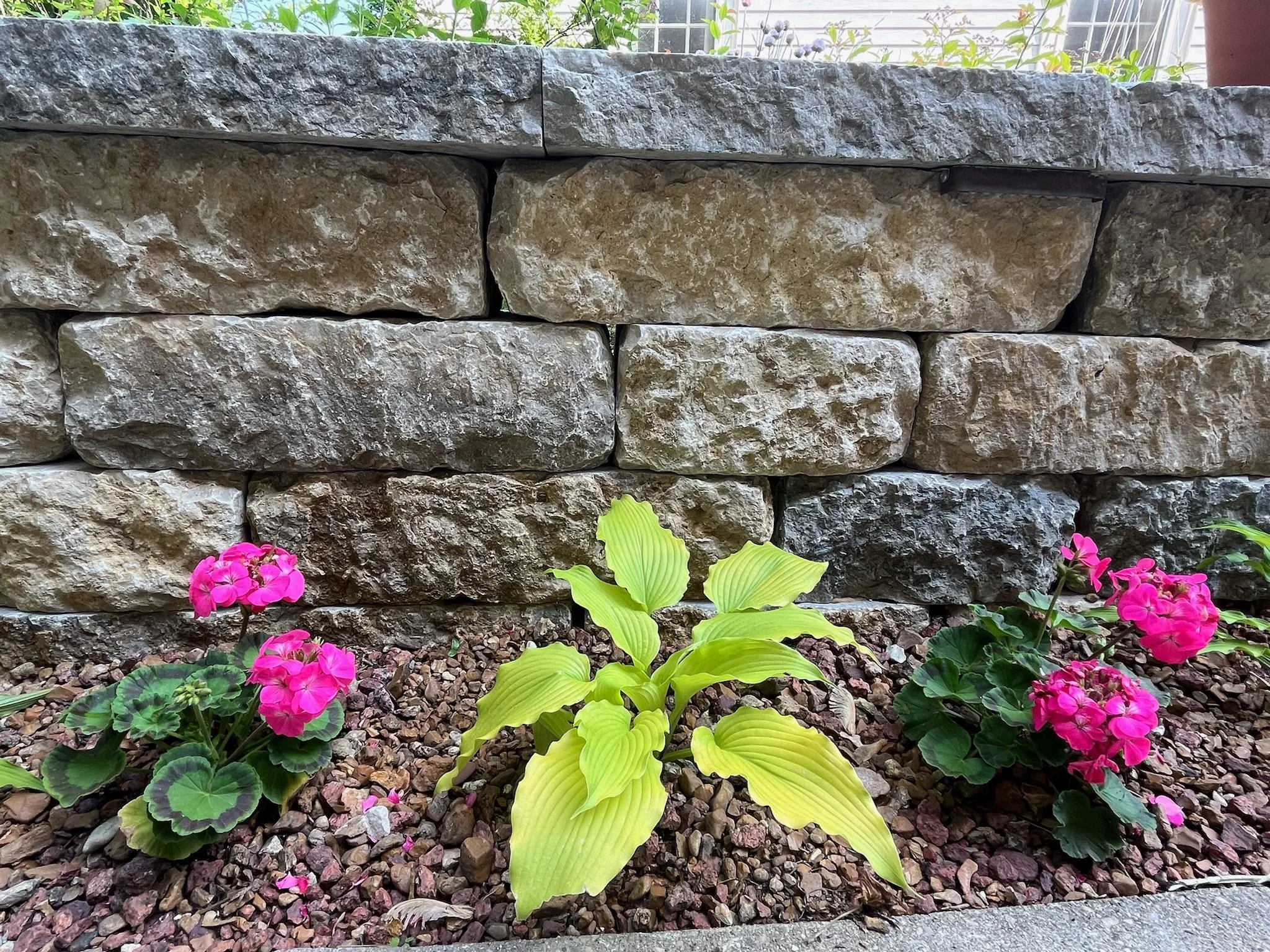 natural stone retaining wall