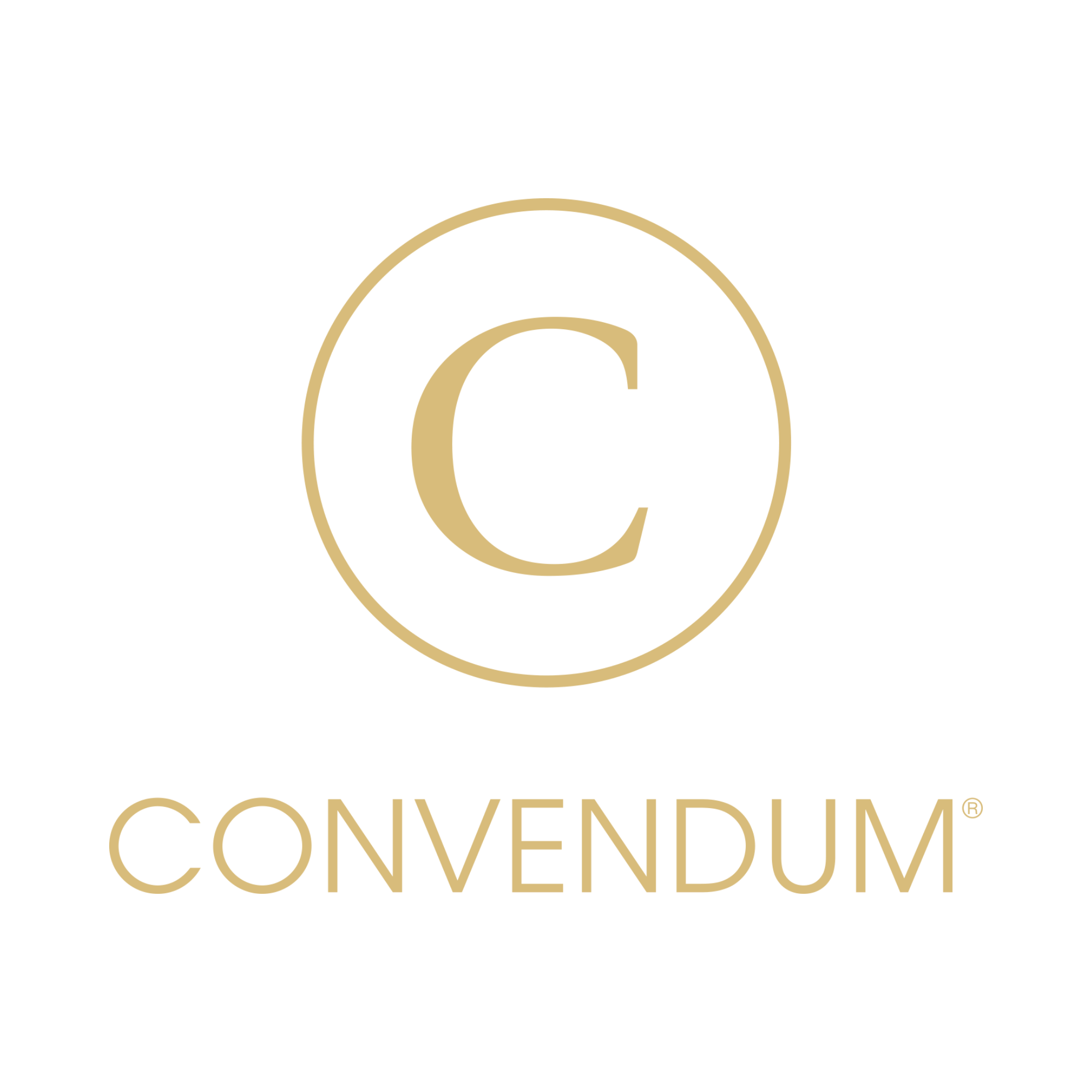 Convendum logo – golden C, premium coworking and office solutions Sweden
