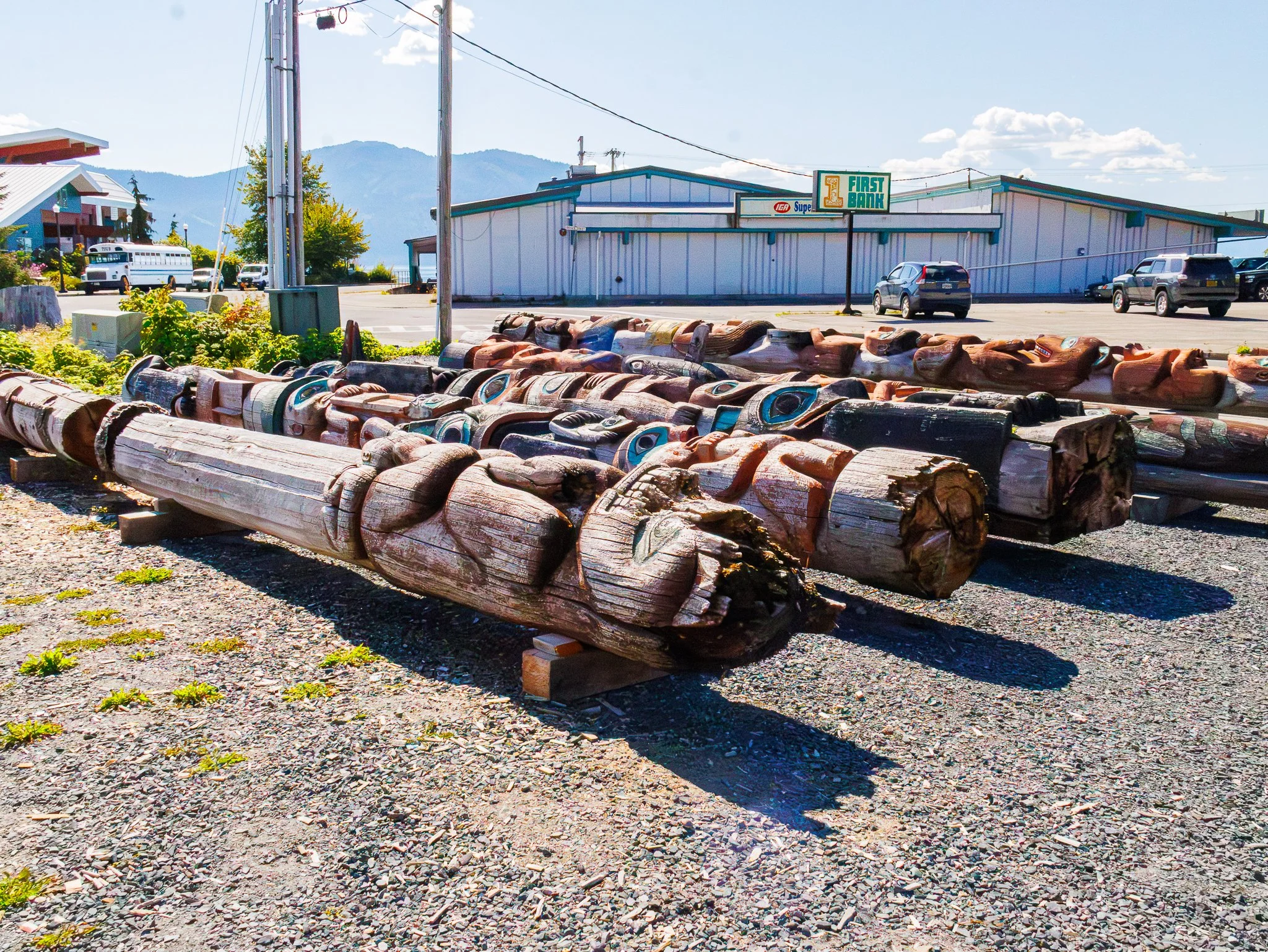 Totem Poles in restoration progress