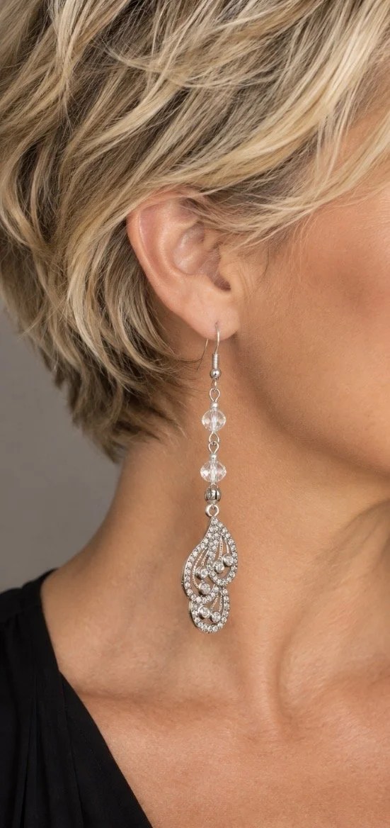Elegant Dangling Rhinestone Earrings