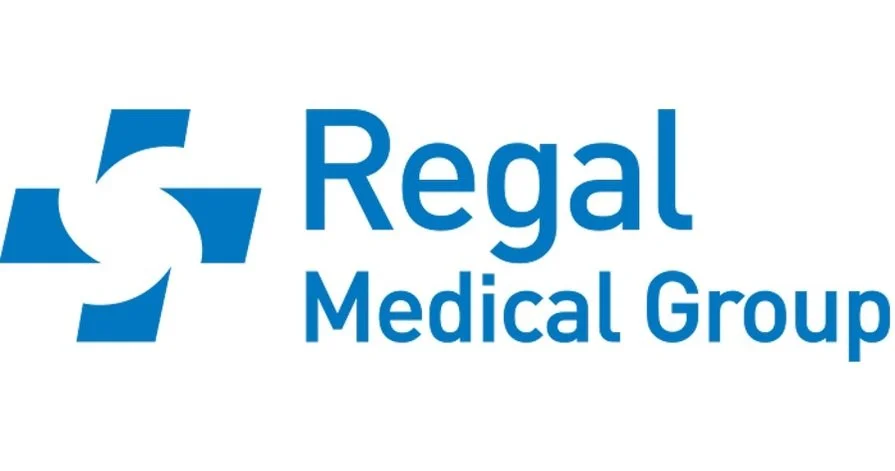 Regaal Medical Group logo with a blue cross symbol and text.