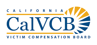 Logo of California Victim Compensation Board with a sun and wave design.
