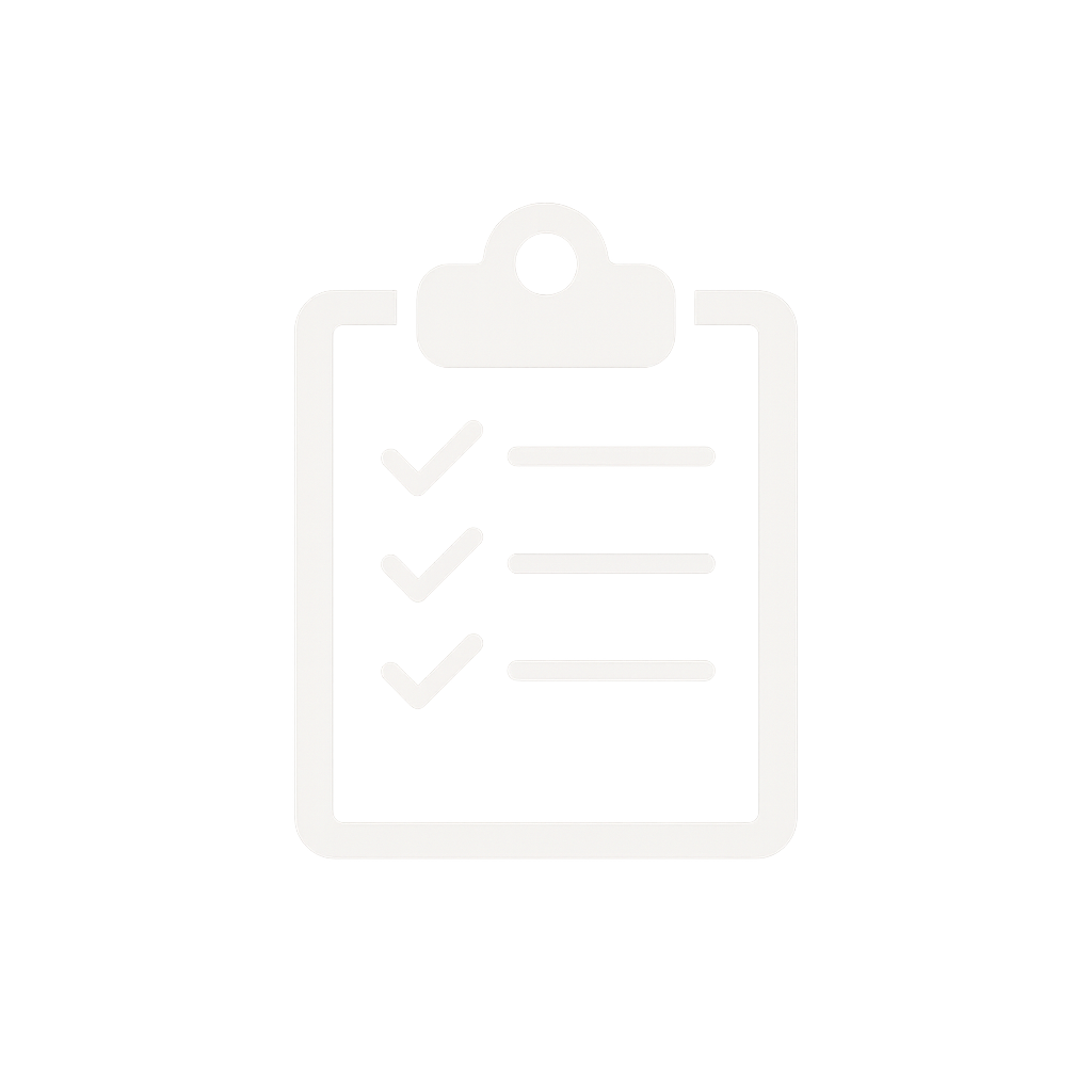 Icon of a clipboard with three checkmarks indicating completed tasks.