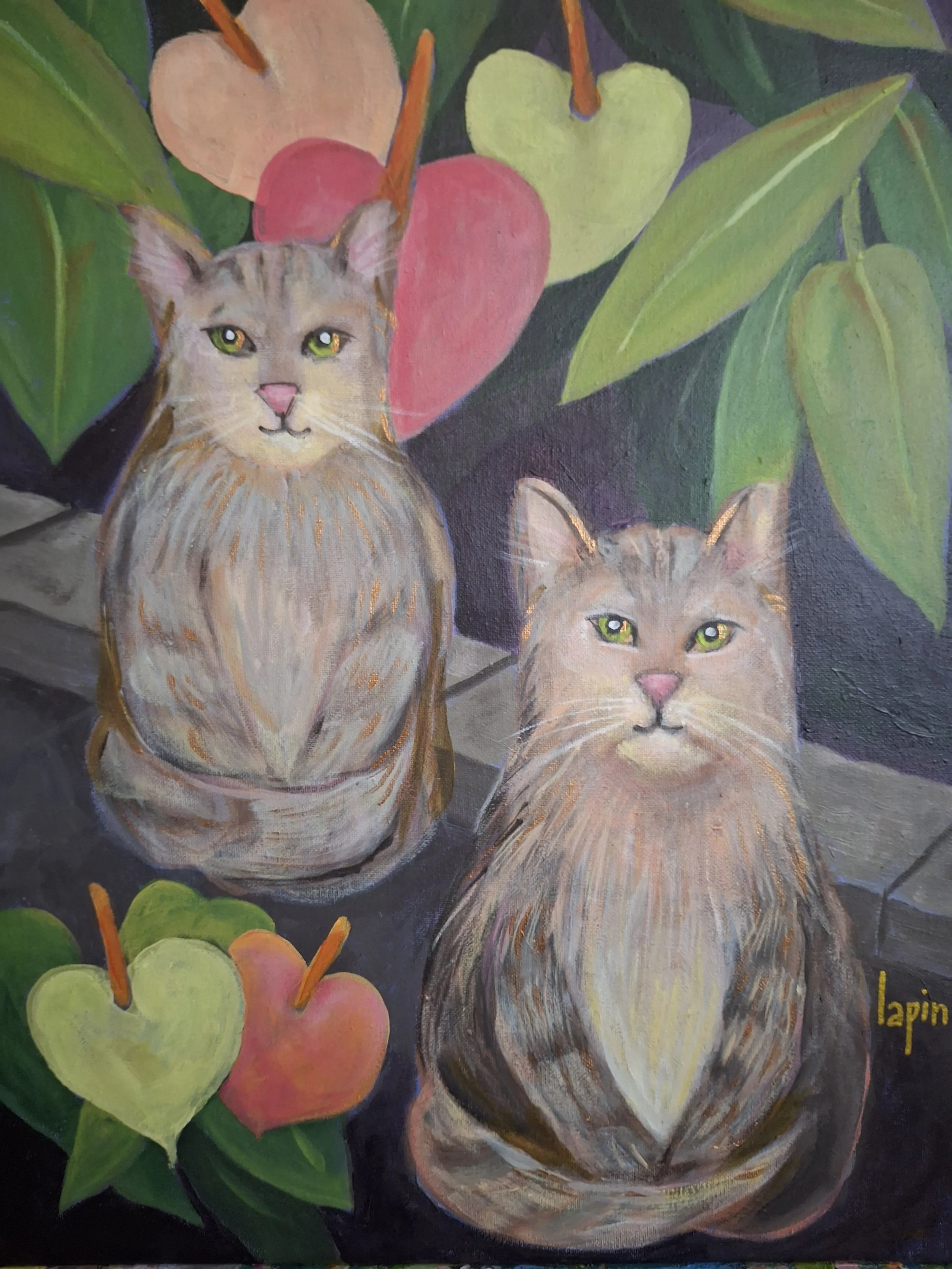 Cats in the Garden by Irina Lapin