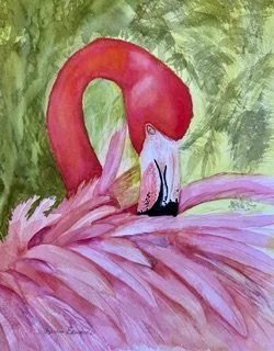 Flamingo at Rest by Laurie Edwards