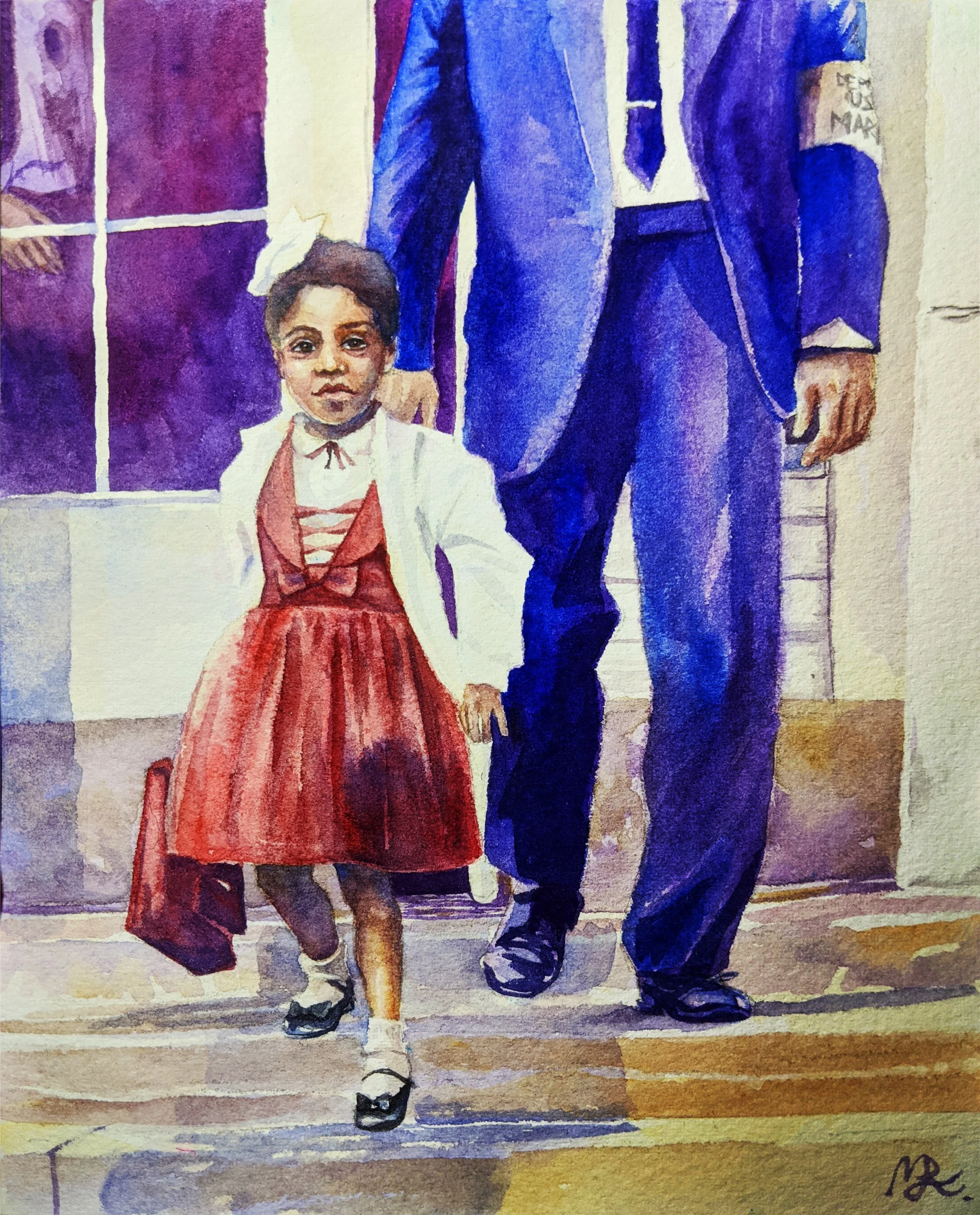Ruby Bridges On Her Way by Marina Richmond