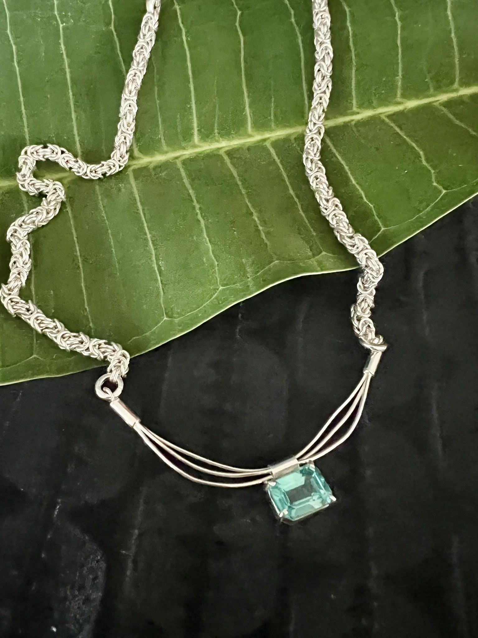 Byzantine Necklace w/Spinel Pendant by Cornelia Haerle