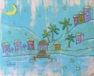 Moonlit Harbor by Cindy Rodella-Purdy