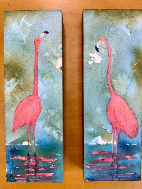 Flamingos Duo by Laurie Edwards