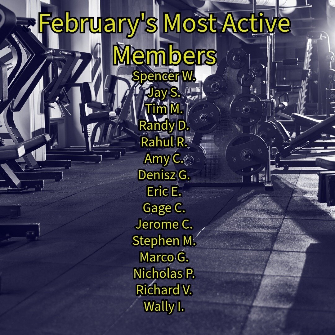 Congratulations to our most active members during the month of February!