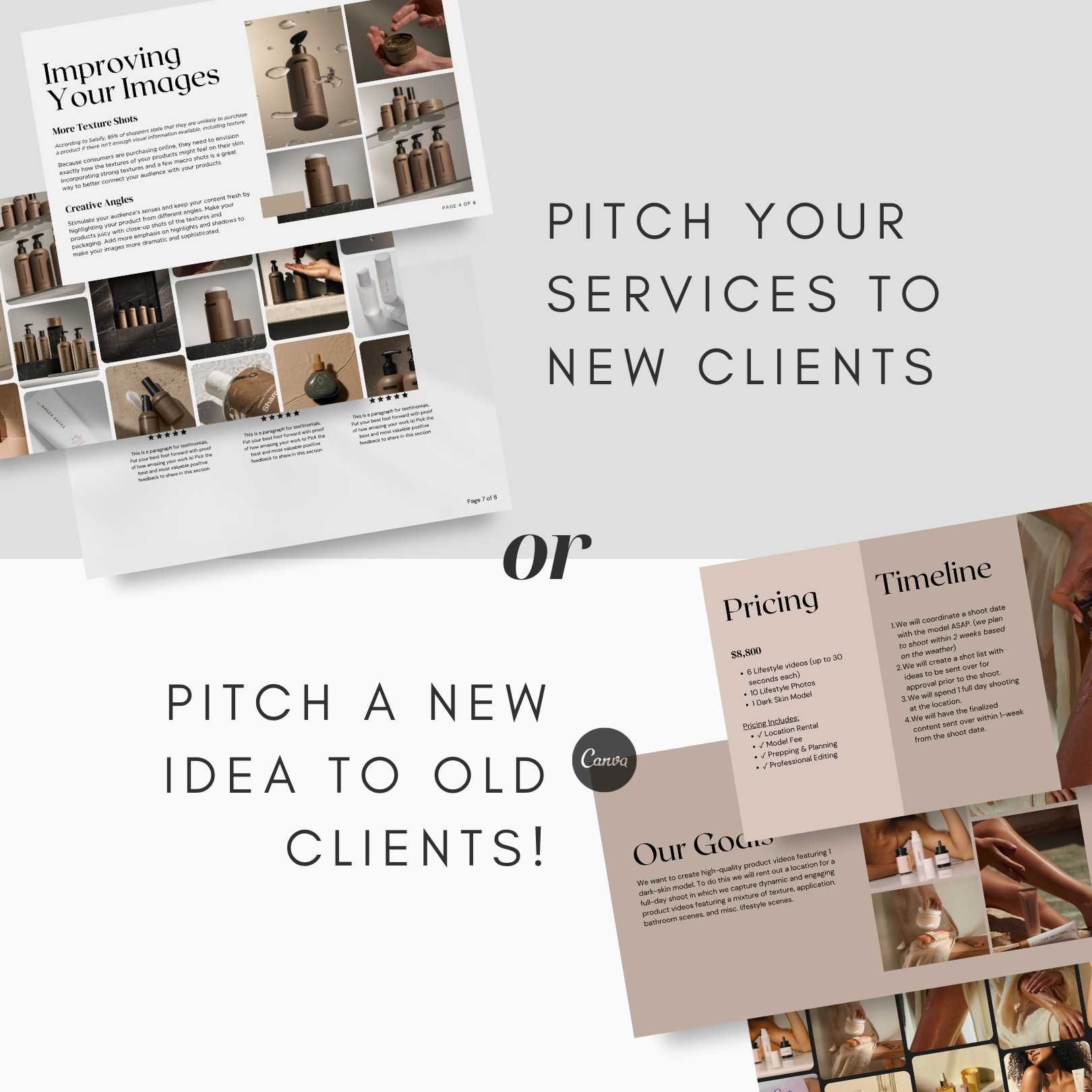 Pitching Example Photography #1 Product Photography Pitching Templates
