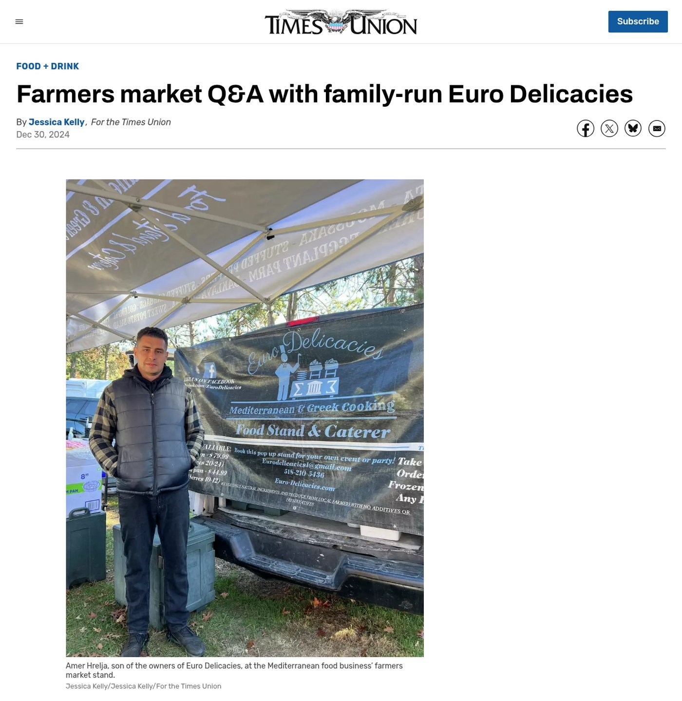 Times Union website, Dec. 30, 2024: ‘Farmers market Q&A with family-run Euro Delicacies’ by Jessica Kelly