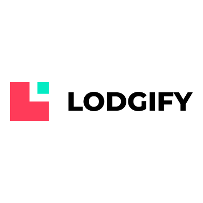 Lodgify logo with stylized L icon.