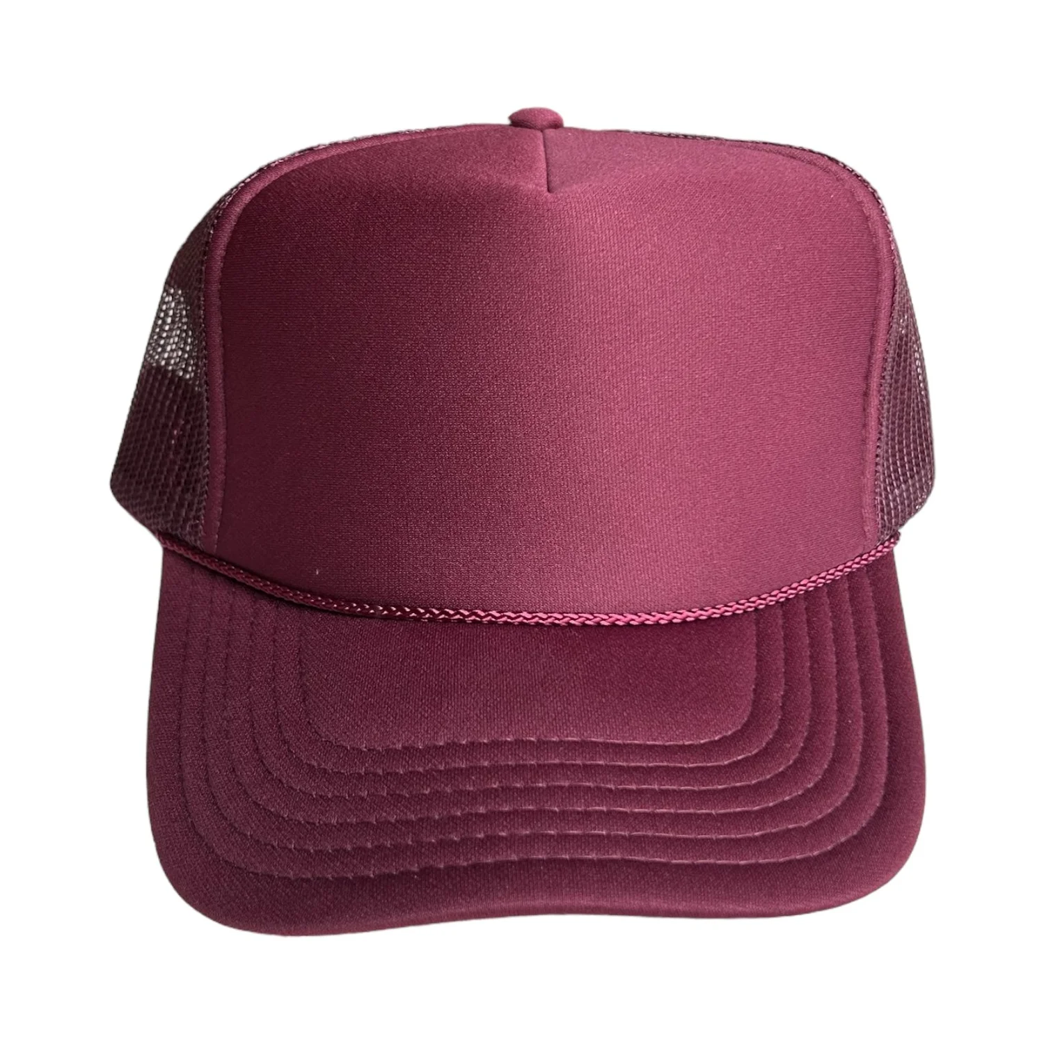 Maroon custom hat Solid Maroon Custom Bulldog Trucker Hat – Boujee Junction  main image 2