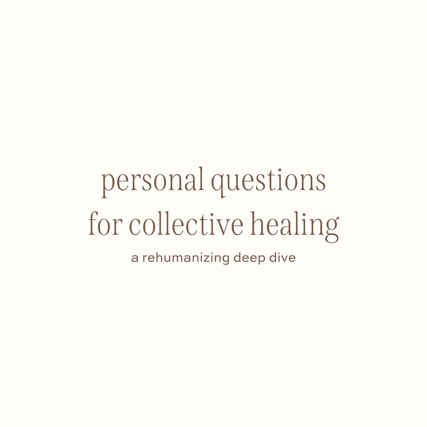 When we talk about rehumanizing it begins with ourselves AND it's not simply about ourselves.

It may be difficult / uncomfortable to ask these questions to ourselves &mdash; AND, what further rehumanizing possibilities may be available on the other 