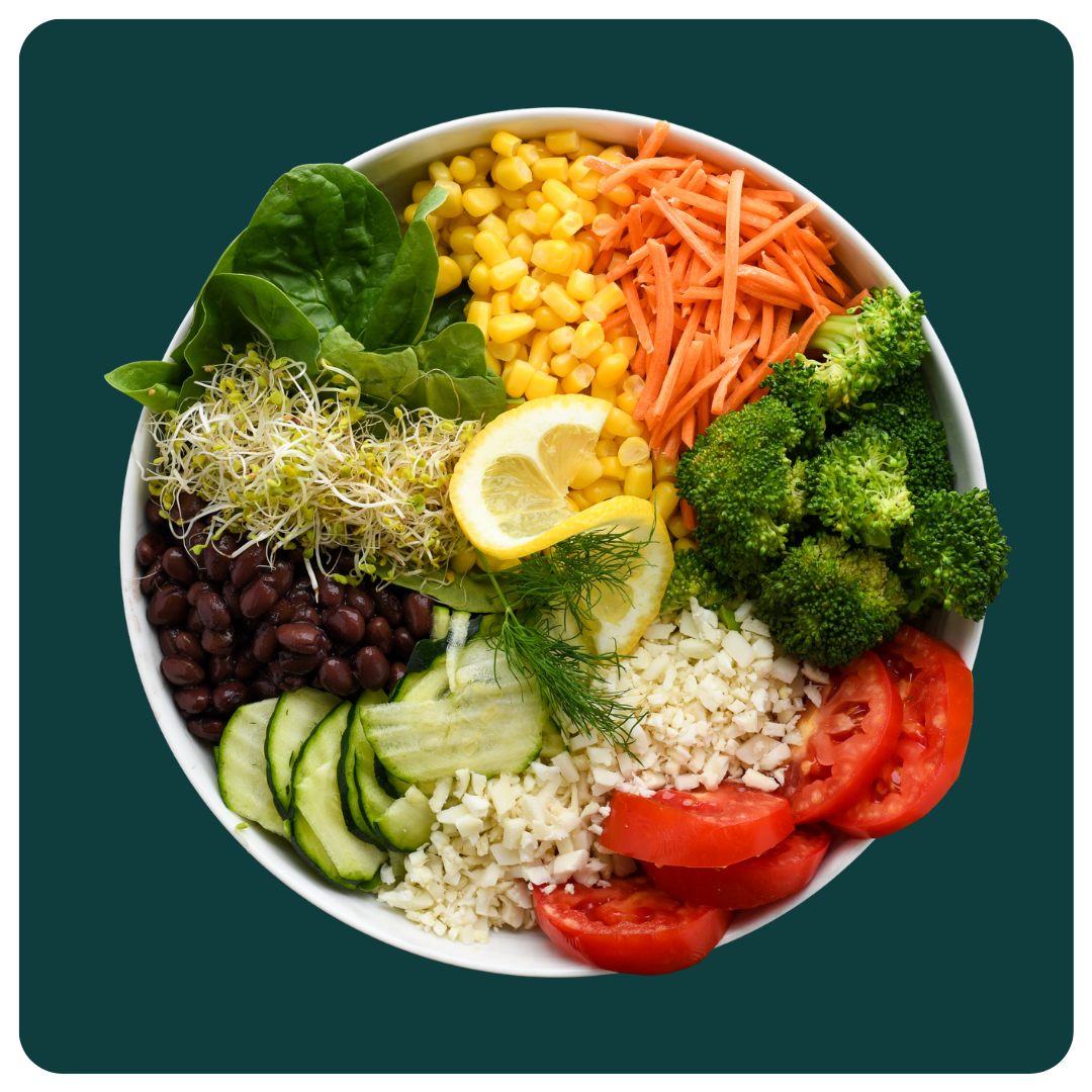 Functional medicine food as medicine plate of a healthy fruits and vegetables