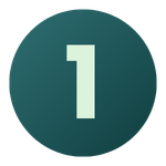 A circle with the number one written inside it for the first step to grow your functional medicine practice