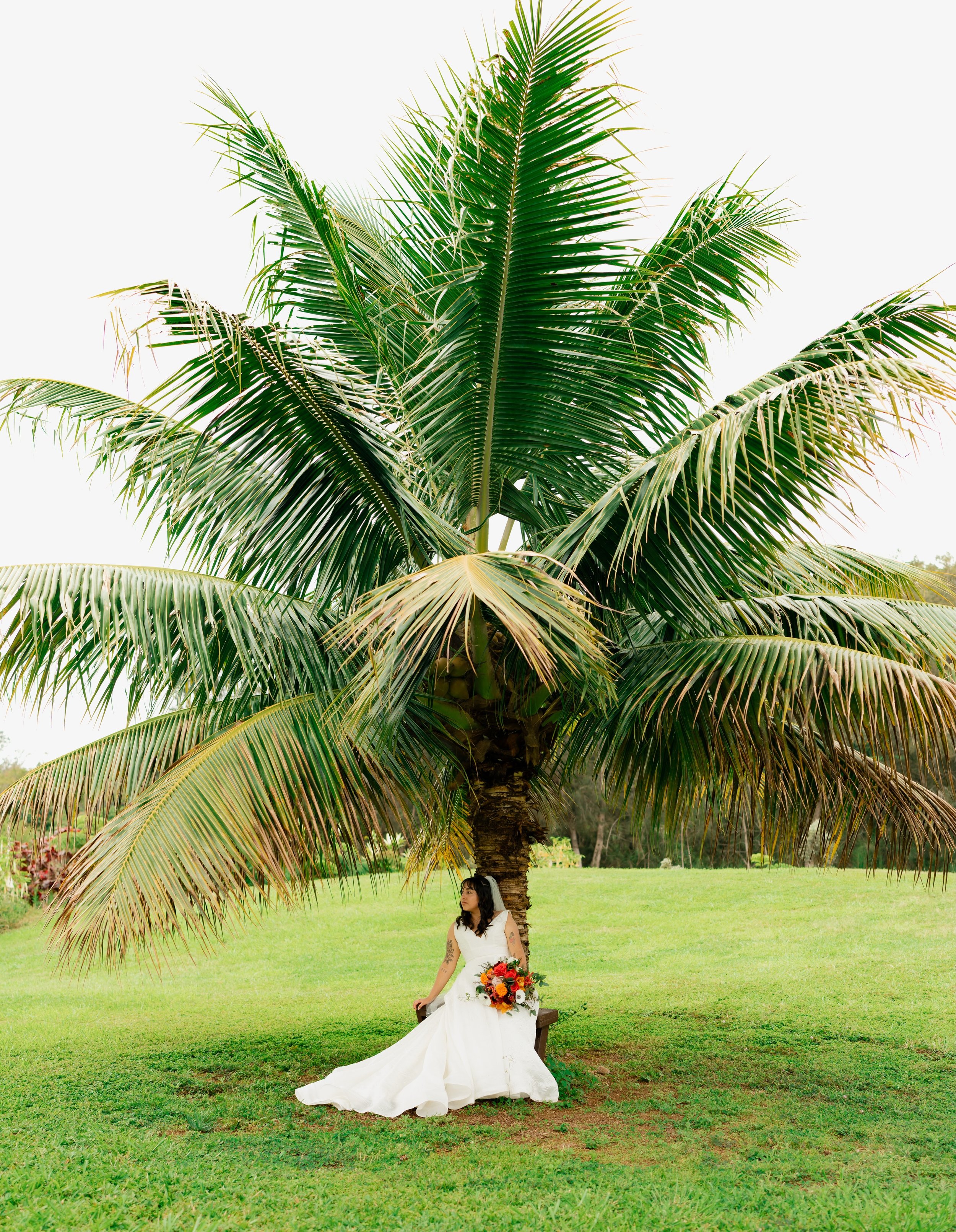 Some places deserve to be photographed just as intentionally as the people standing in them 👰🏻&zwj;♀️

The beautiful bride taking a quiet moment beneath the palms on a warm spring day, just moments after saying, &ldquo;I do.&rdquo; 🤍🌴
-
-
-
#swfl