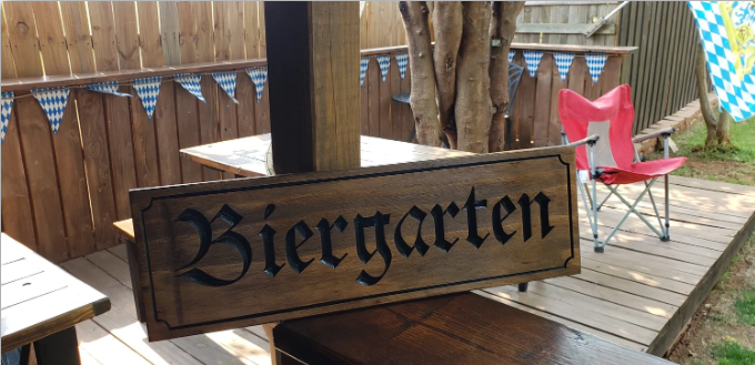 Handcrafted Pine Biergarten Signs: Bring Authentic German Charm to Your Space