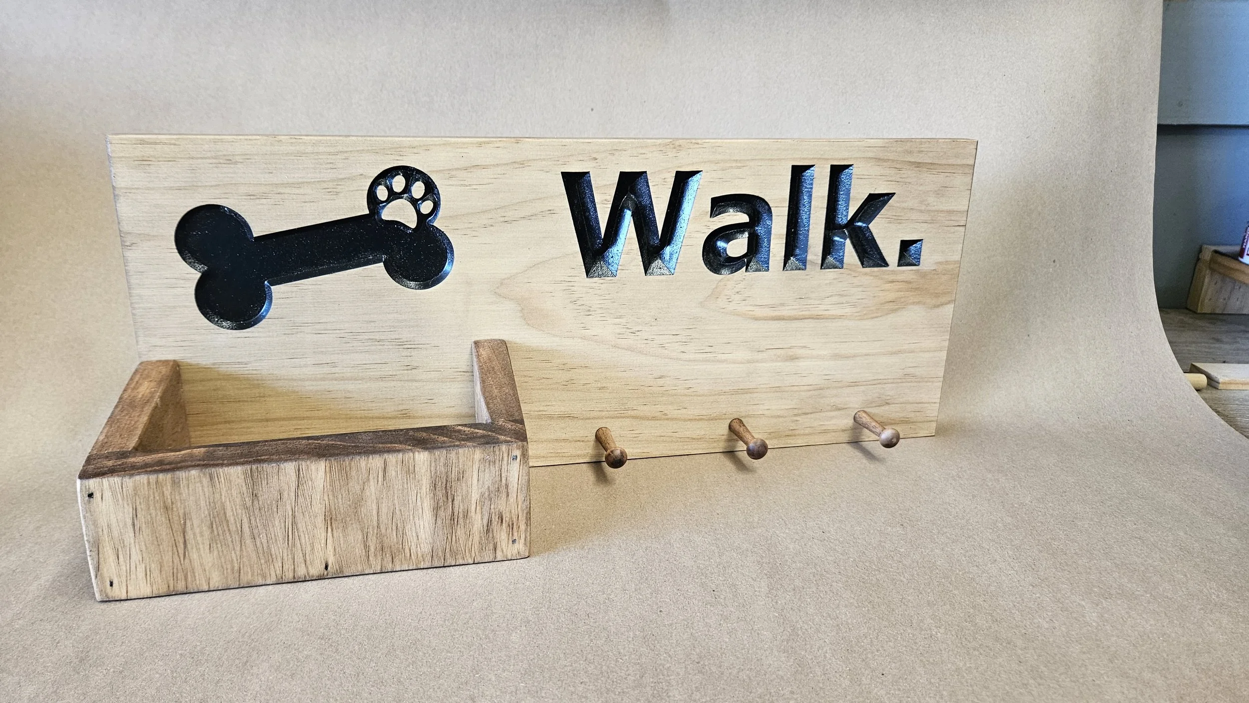 Craft the Perfect Dog Walk Station: Our 18x7 Custom Wooden Leash Holder Sign