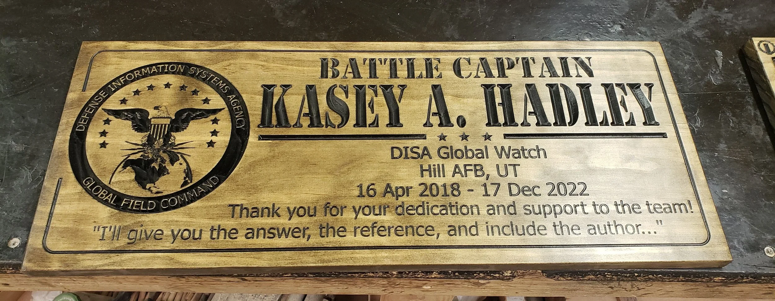 When the Watch Ends: A Custom DISA Retirement Plaque Done Right