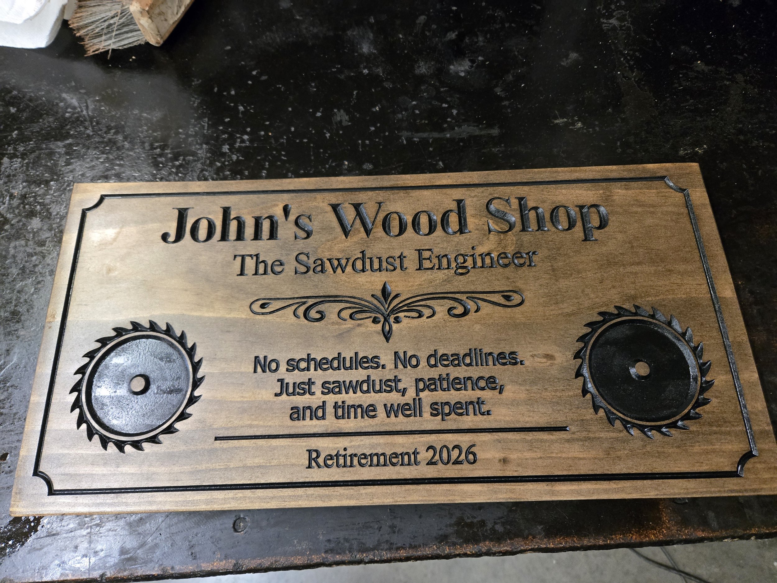 Celebrate Retirement in Style: The Perfect 23x11 Pine Workshop Sign