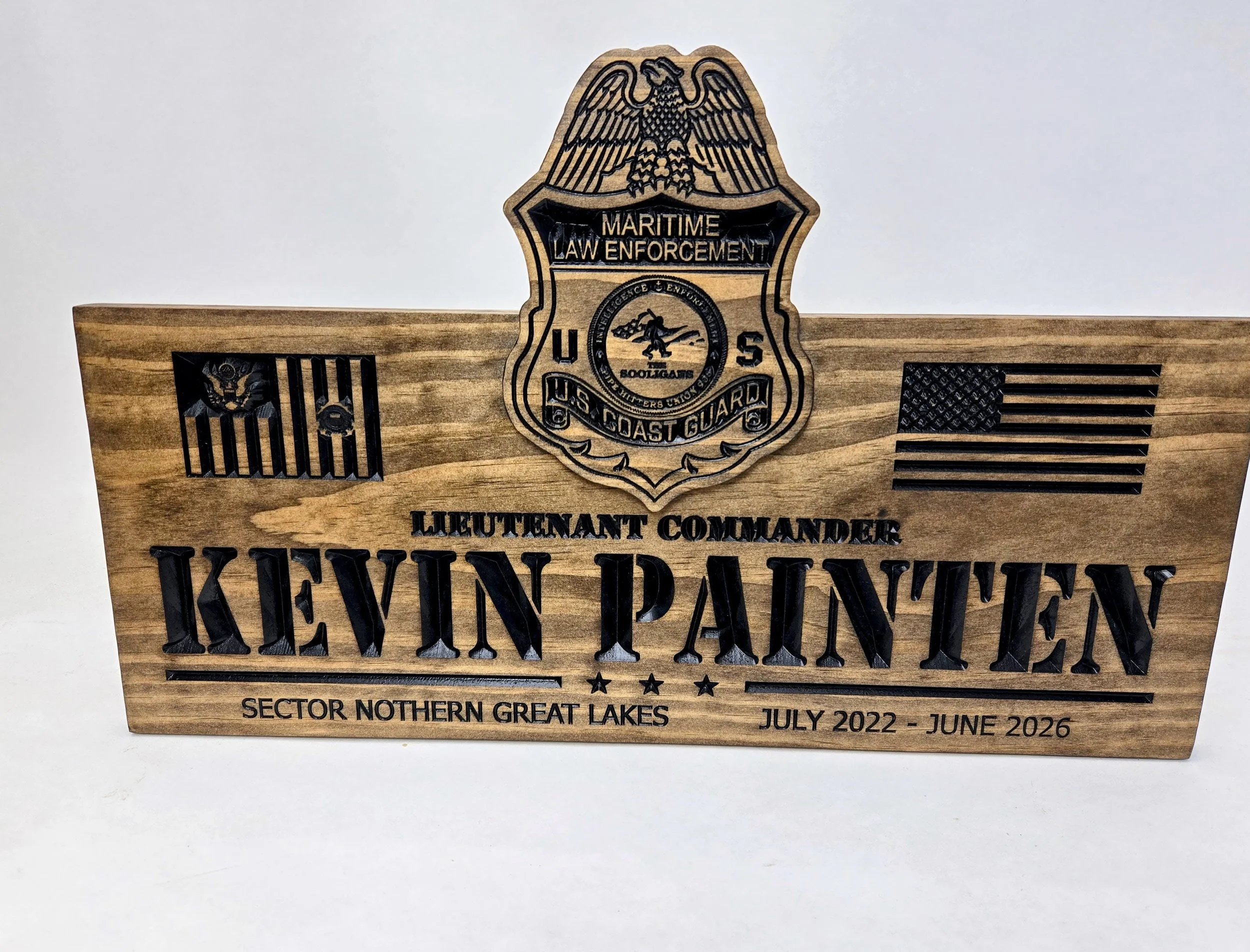 wooden plaque for military