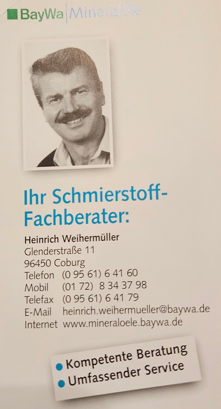 Visitenkarte als Schmierstoff-Fachberater