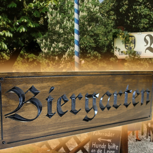 Biergarten Sign