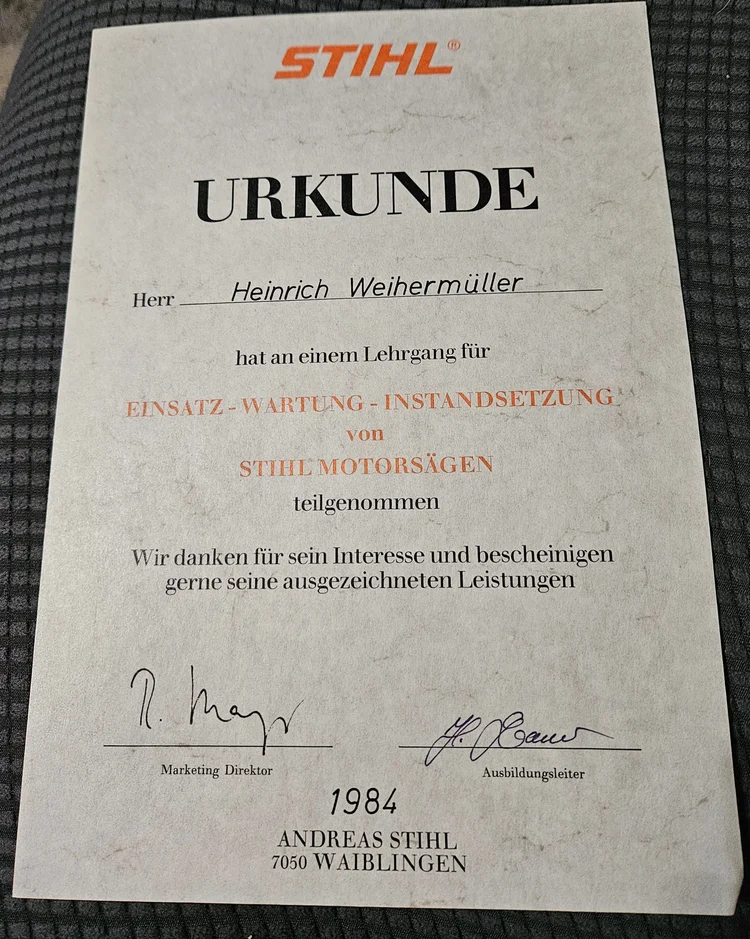 STIHL-Lehrgang, 1984
