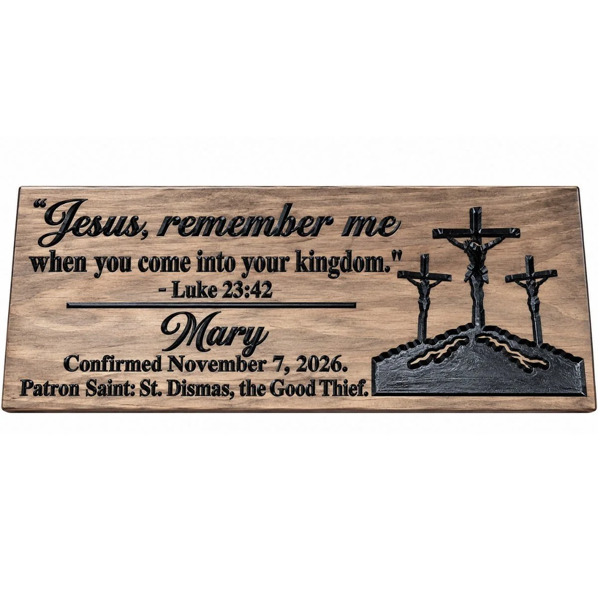 Personalized Confirmation Gift Sign | Carved Wood