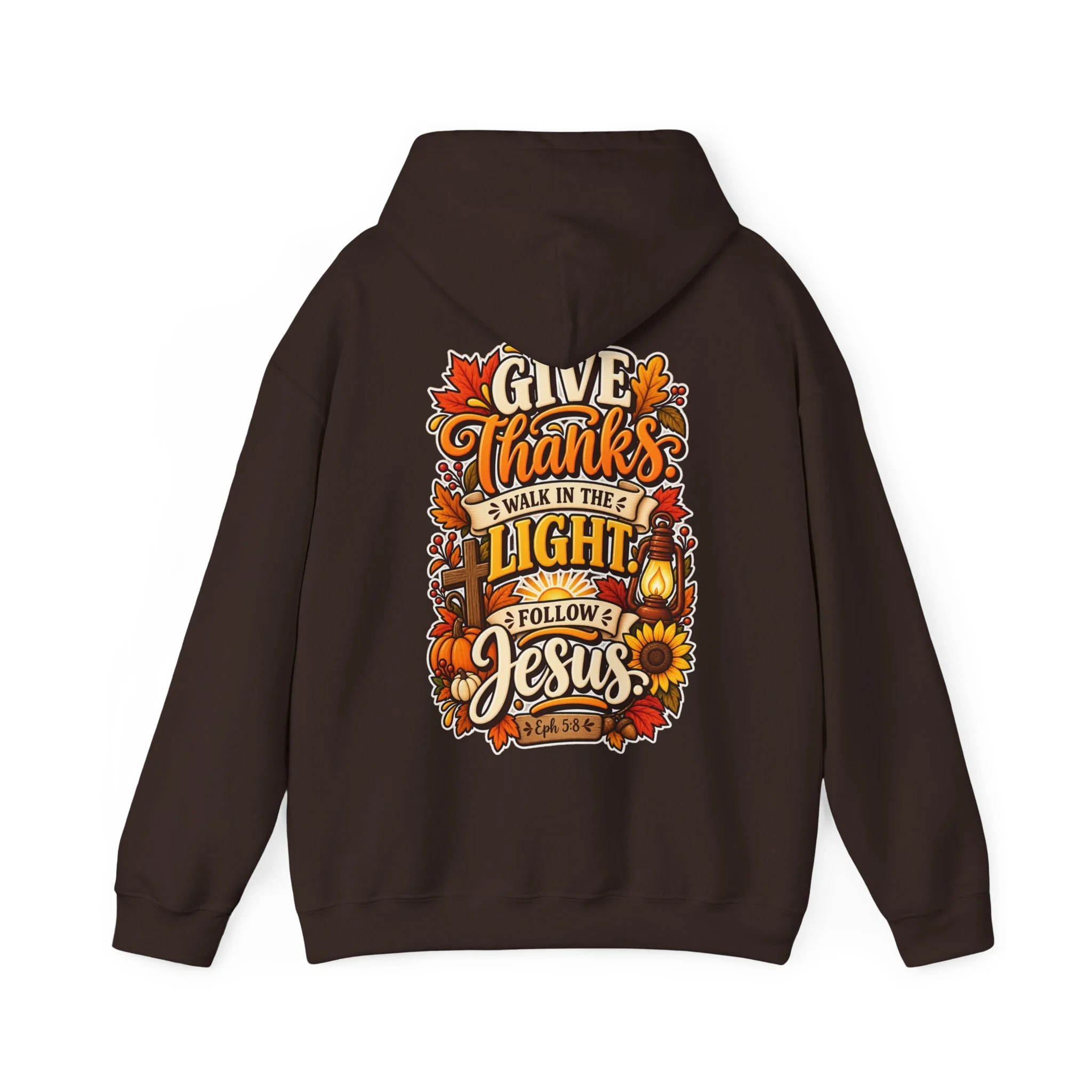 "Give Thanks" Christian Hoodie | Colorful Unisex Autumn Faith Pullover