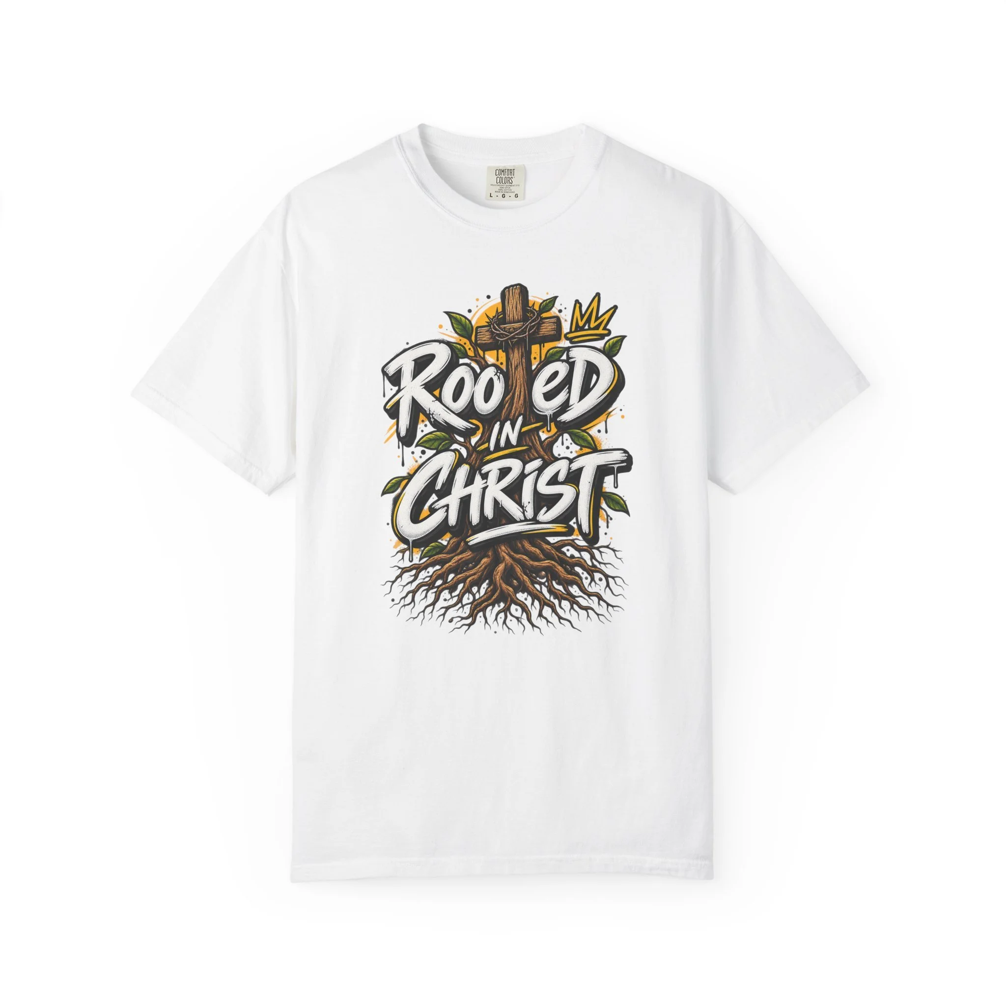 "Rooted in Christ" Graffiti T-shirt | Urban Christian Apparel