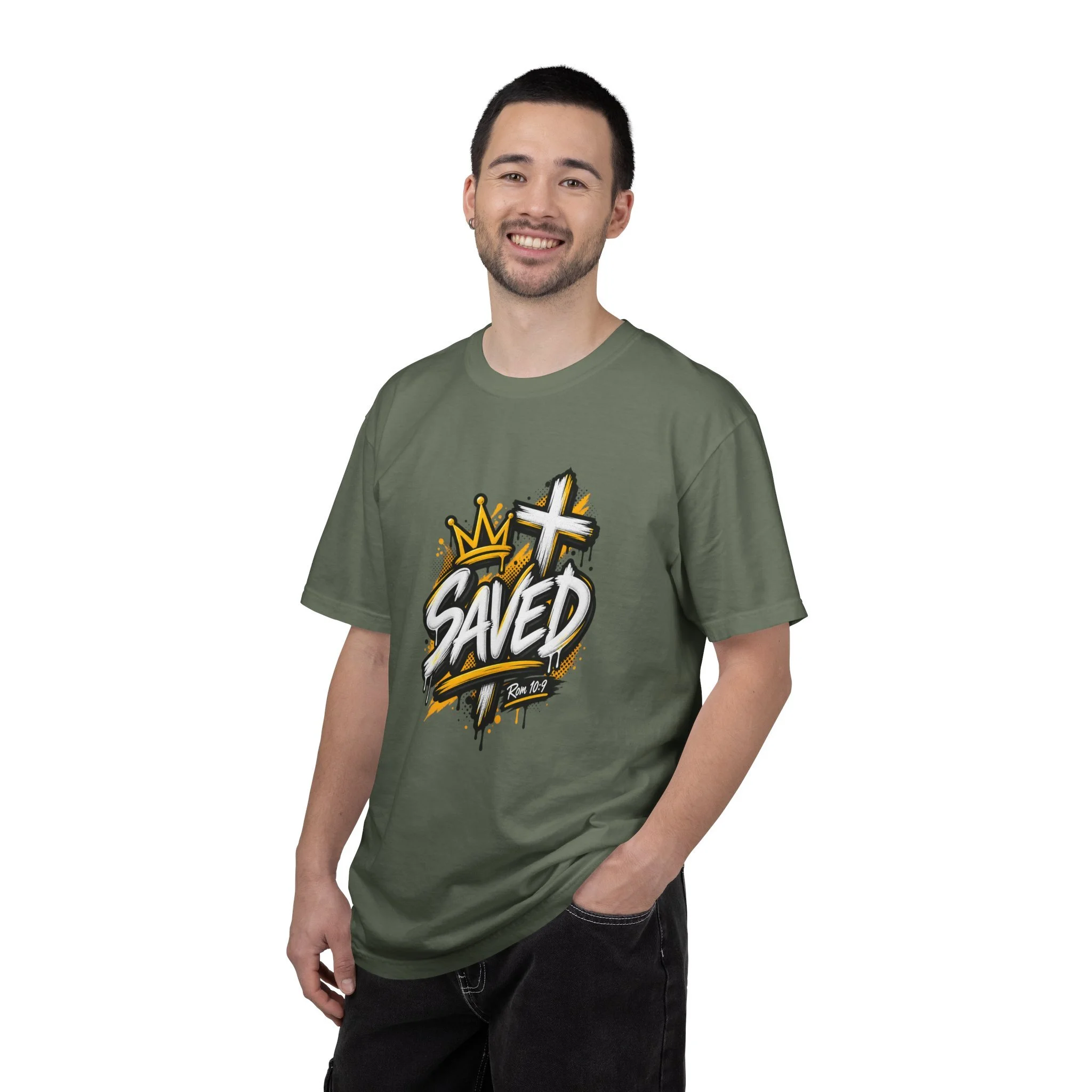 "Saved" Romans 10:9 Graffiti T-shirt | Christian Streetwear Tee